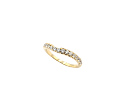 APPRAISED $1300- 14KT Yellow Gold Contour Band with Round Brilliant Diamonds