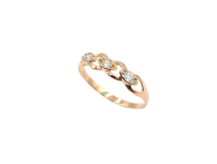 APPRAISED $250- 14KT Rose Gold Ring with 3 Cubic Zirconia