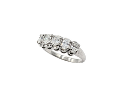 APPRAISED $2800- 14KT White Gold Ring with Prong-Set Oval Diamonds