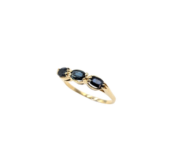 APPRAISED $700- 14KT Yellow Gold Band with Prong-Set Oval Sapphires