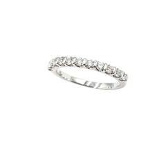 APPRAISED $1800- 14KT White Gold Prong Set Band with Round Brilliant Diamonds
