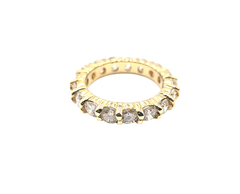 APPRAISED $3800- 14KT Yellow Gold Eternity Band with Round Brilliant Diamonds