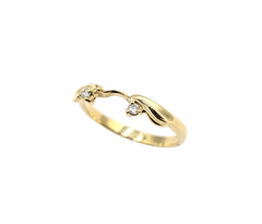APPRAISED $500- 14KT Yellow Gold Wrap Ring with Round Brilliant Diamonds
