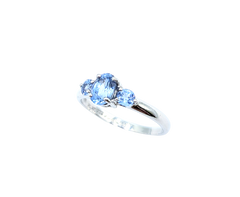 APPRAISED $1500- Platinum Ring with an Oval Sapphire & Round Sapphires on the Side