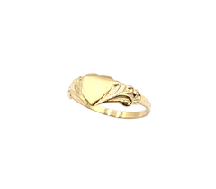 APPRAISED $280- 14KT Yellow Gold Heart Signet Ring