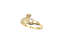 APPRAISED $125- 9KT Yellow Gold Claddagh Ring