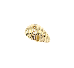 APPRAISED $900- 14KT Yellow Gold Dome Style Ring with Round Brilliant Diamonds