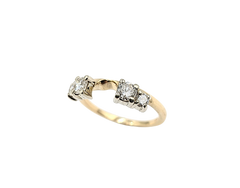 APPRAISED $1400- 14KT Yellow Gold Wrap Ring with Round Brilliant Diamonds