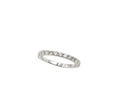 APPRAISED $1750- 14KT White Gold Prong Set Band with Round Brilliant Diamonds