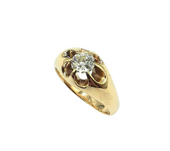 APPRAISED $4000- 14KT Yellow Gold Gypsy Style Diamond Ring