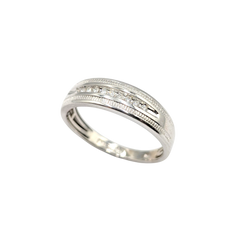 APPRAISED $600- 10KT White Gold Diamond Channel Band