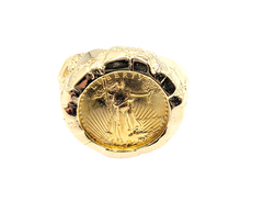 APPRAISED $2800- 14KT Yellow Gold Liberty Coin Ring