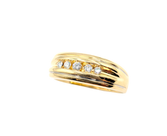 APPRAISED $1900- 14KT Yellow Gold Channel Band with Round Brilliant Diamonds
