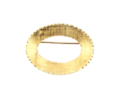 APPRAISED $850- 14KT Yellow Gold Textured Oval Pin