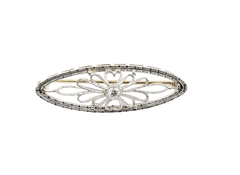APPRAISED $800- 14KT Two-Toned Filigree Pin with an Old European Diamond