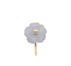 APPRAISED $80- 14KT Yellow Gold Floral Stick Pin with a Pearl