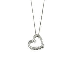 APPRAISED $450- 10KT White Gold Diamond Heart Pendant