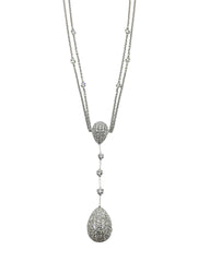 APPRAISED $4900- 18KT White Gold Diamond Teardrop Necklace