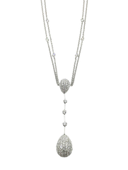 APPRAISED $4900- 18KT White Gold Diamond Teardrop Necklace