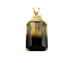 APPRAISED $650- 10KT Yellow Gold Bi-Color Smoky Quartz Pendant