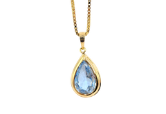 APPRAISED $1600- 18KT Yellow Gold Pendant with a Blue Synthetic Spinel