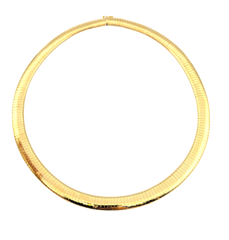APPRAISED $13,800- 14KT Yellow Gold 8MM 16" Omega Necklace
