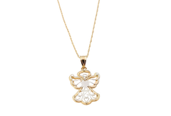 APPRAISED $550- 14KT Two-Toned Angel Pendant