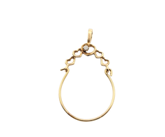 APPRAISED $250- 14KT Yellow Gold Heart Design Charm Holder with a Round Brilliant Diamond