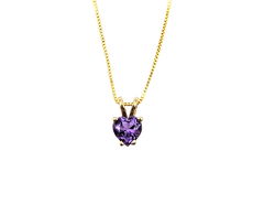 APPRAISED $350- 14KT Yellow Gold Pendant with a Heart Shaped Amethyst