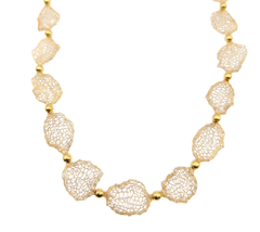 APPRAISED $1000- 14KT Yellow Gold 17" Bead Mesh Adjustable Necklace