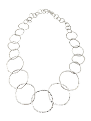 APPRAISED $1900- 14KT White Gold 19" Graduating Circle Link Necklace