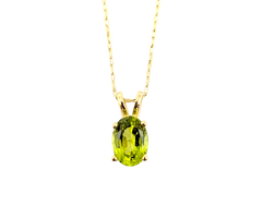 APPRAISED $400- 14KT Yellow Gold Pendant with an Oval Peridot