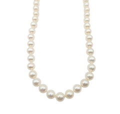 APPRAISED $900- 18" Strand of 6-6.5MM Cultured Pearls with a 14KT Yellow Gold Filigree Clasp