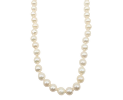 APPRAISED $725- 17" Strand of 5-5.4MM Cultured Pearls with a 14KT Yellow Gold Filigree Clasp