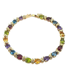 APPRAISED $1900- 14KT Yellow Gold Multi Gem Bracelet