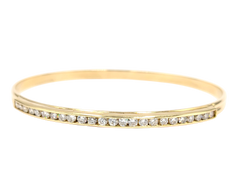 APPRAISED $3800- 14KT Yellow Gold Diamond Channel Bangle