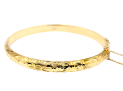 APPRAISED $2000- 14KT Yellow Gold 6MM Patterned Bangle