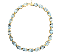 APPRAISED $1800- 14KT Yellow Gold Blue Topaz Bracelet