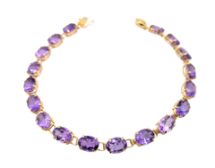 APPRAISED $1100- 14KT Yellow Gold Amethyst Bracelet
