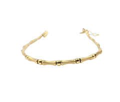APPRAISED $3000- 18KT Yellow Gold 7" Bamboo Link Bracelet