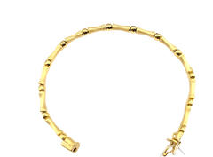 APPRAISED $2000- 7" 18KT Yellow Gold Bamboo Style Link Bracelet