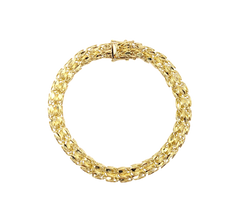 APPRAISED $2000- 10KT Yellow Gold Double Row Fancy Diamond Cut Bracelet