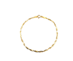 APPRAISED $300- 14KT Yellow Gold 7" Woven Herringbone Bracelet