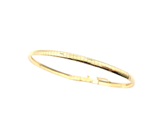 APPRAISED $1300-14KT Yellow Gold 7" 3MM Omega Style Bracelet